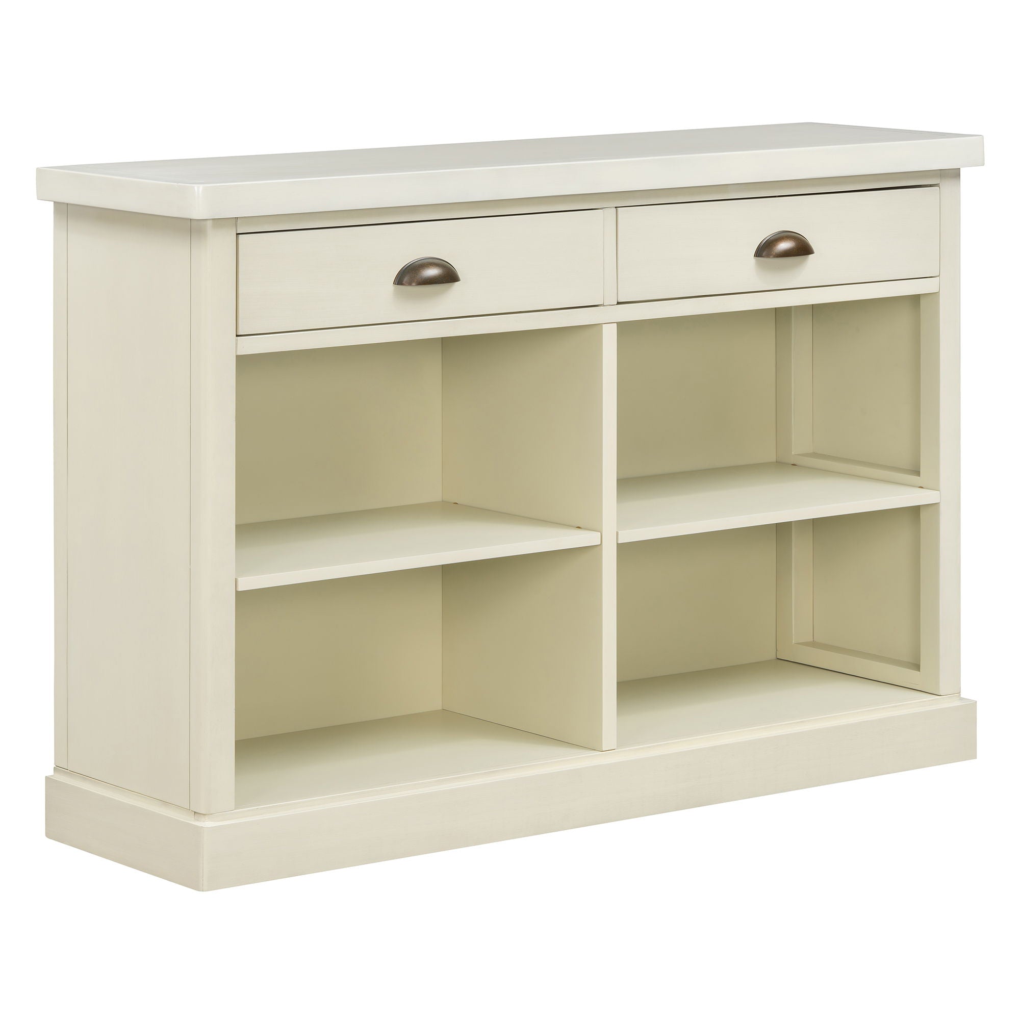 Console Table With 2 Drawers And Open Shelves