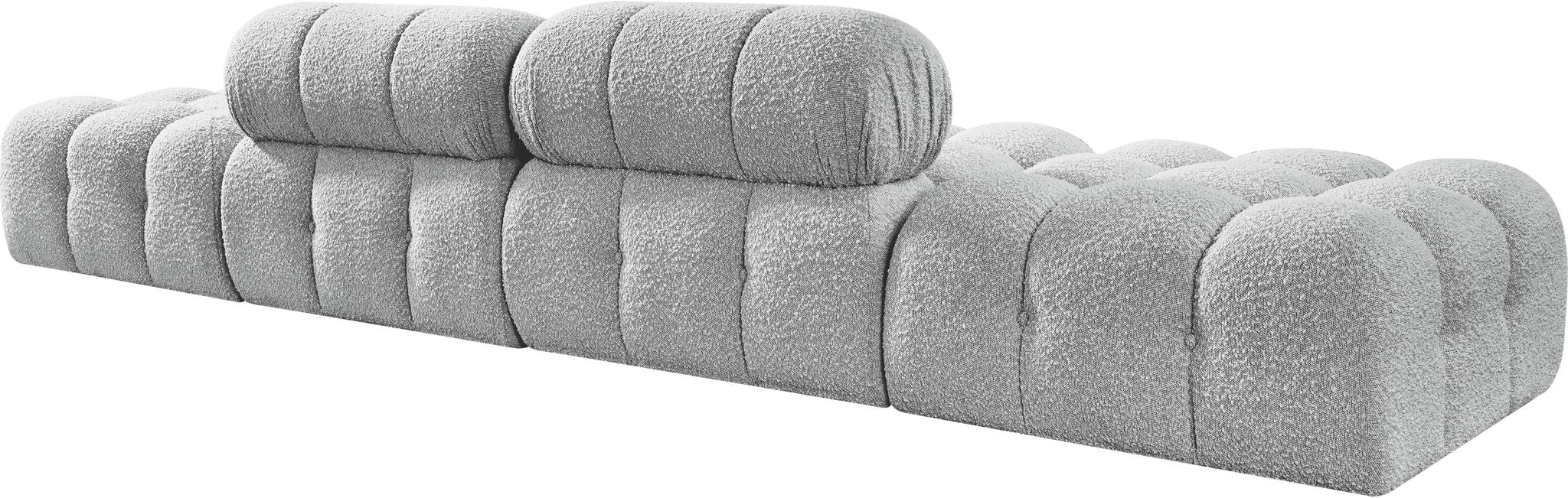 Ames - 4 Piece Boucle Upholstered Modular Sofa With 2 Backless Seats