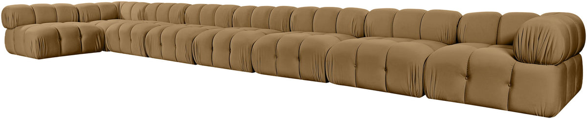 Orin - Velvet Performance Fabric Upholstered 8 Piece L-Shaped Sectional