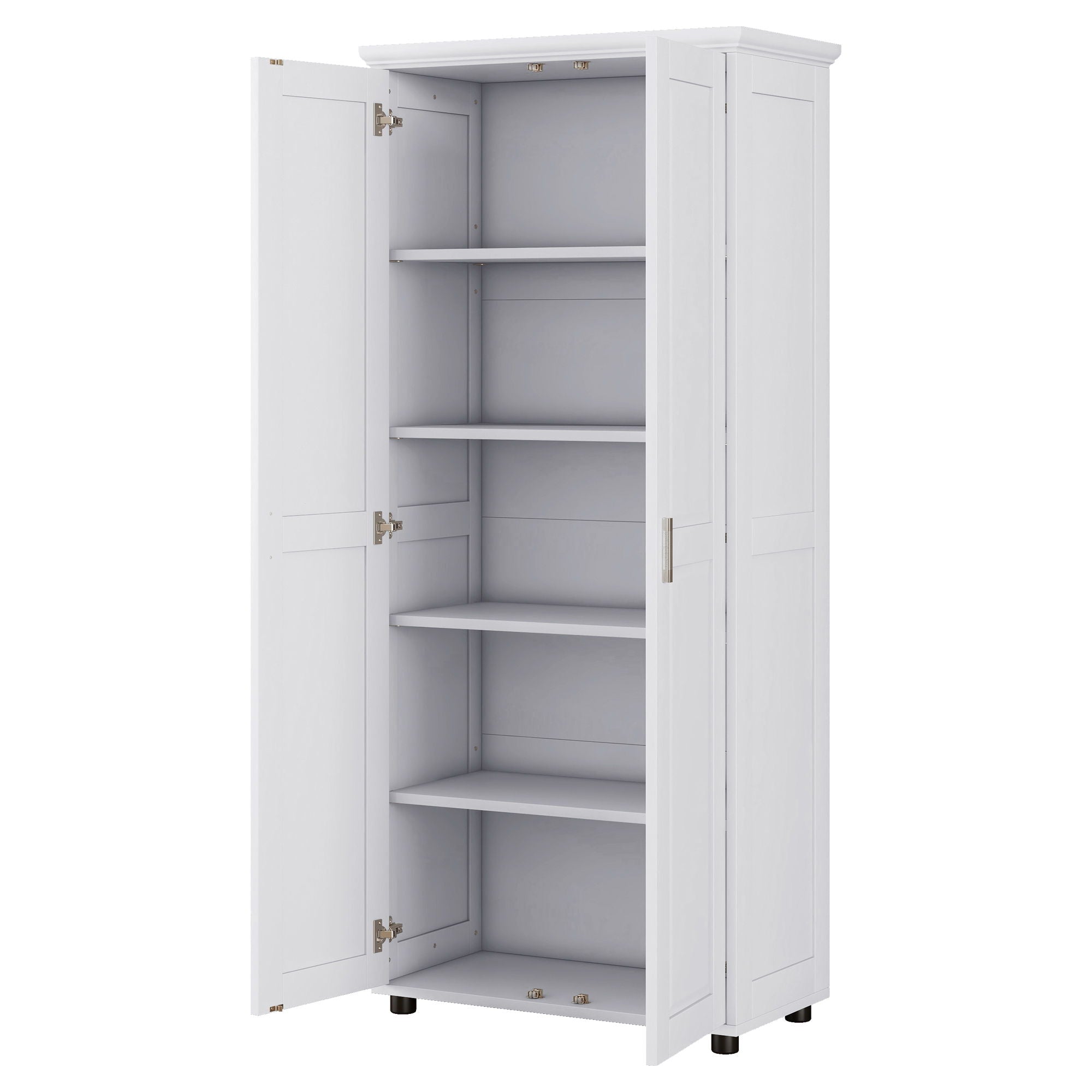 Storage Cabinet With Adjustable Shelves, 2 Doors, Rectangle Design For Bathroom