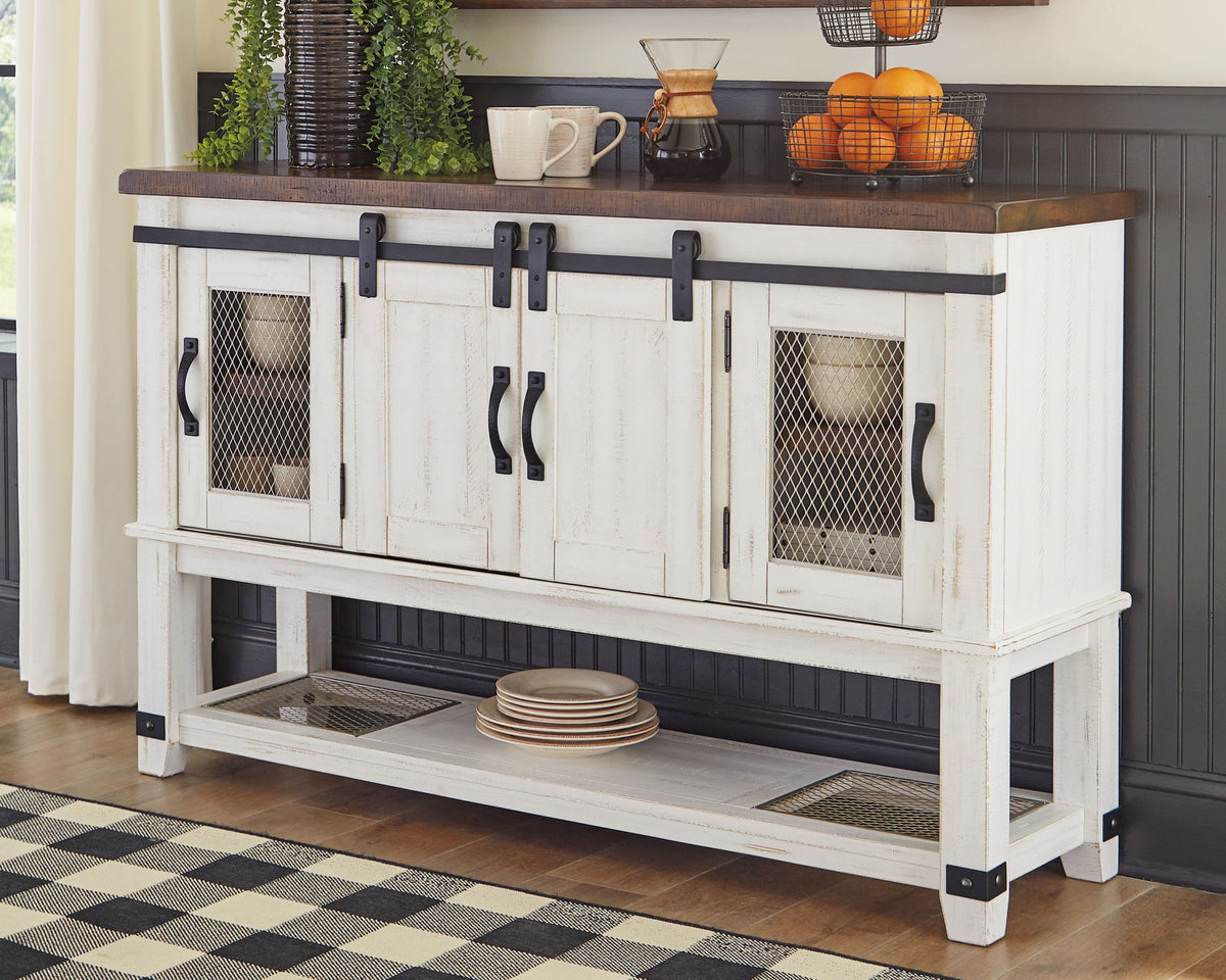 Valebeck - Dining Room Server - White / Brown