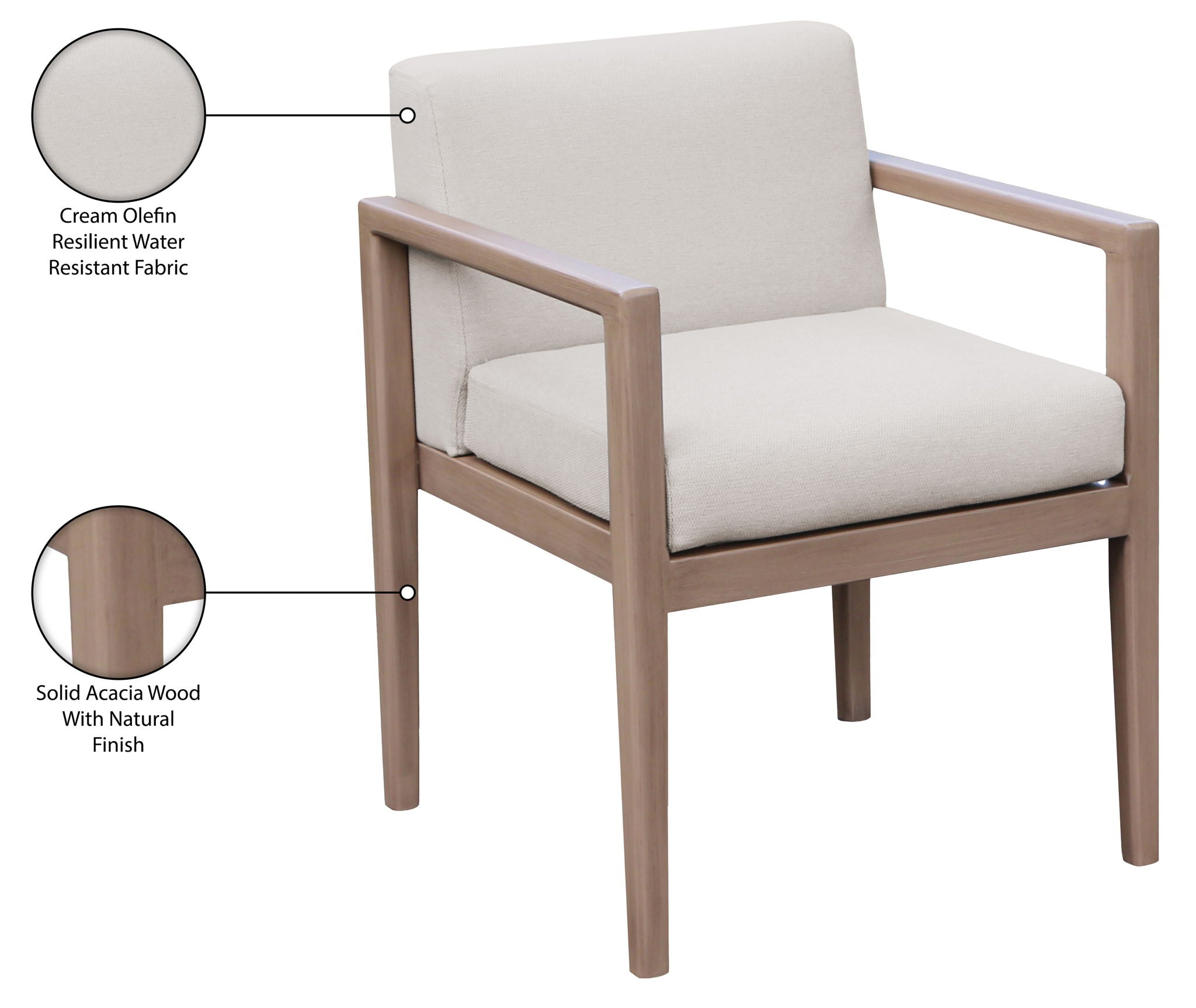 Solace - Olefin Performance Fabric Outdoor Patio Dining Arm Chair