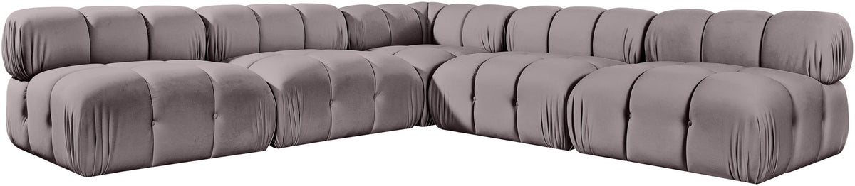 Orin - Velvet Fabric 5 Piece Modular Sectional