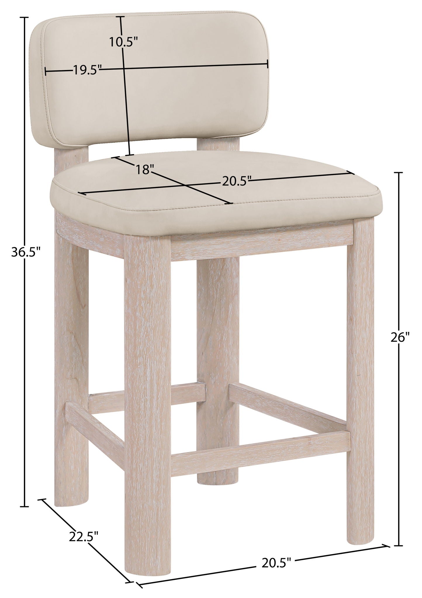 Paloma - Faux Leather Upholstered Counter Stool (Set of 2)