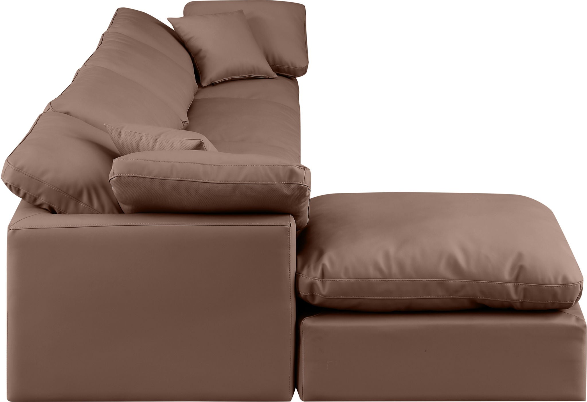 Indulge - Faux Leather 5 Piece Modular Sectional With Chaise