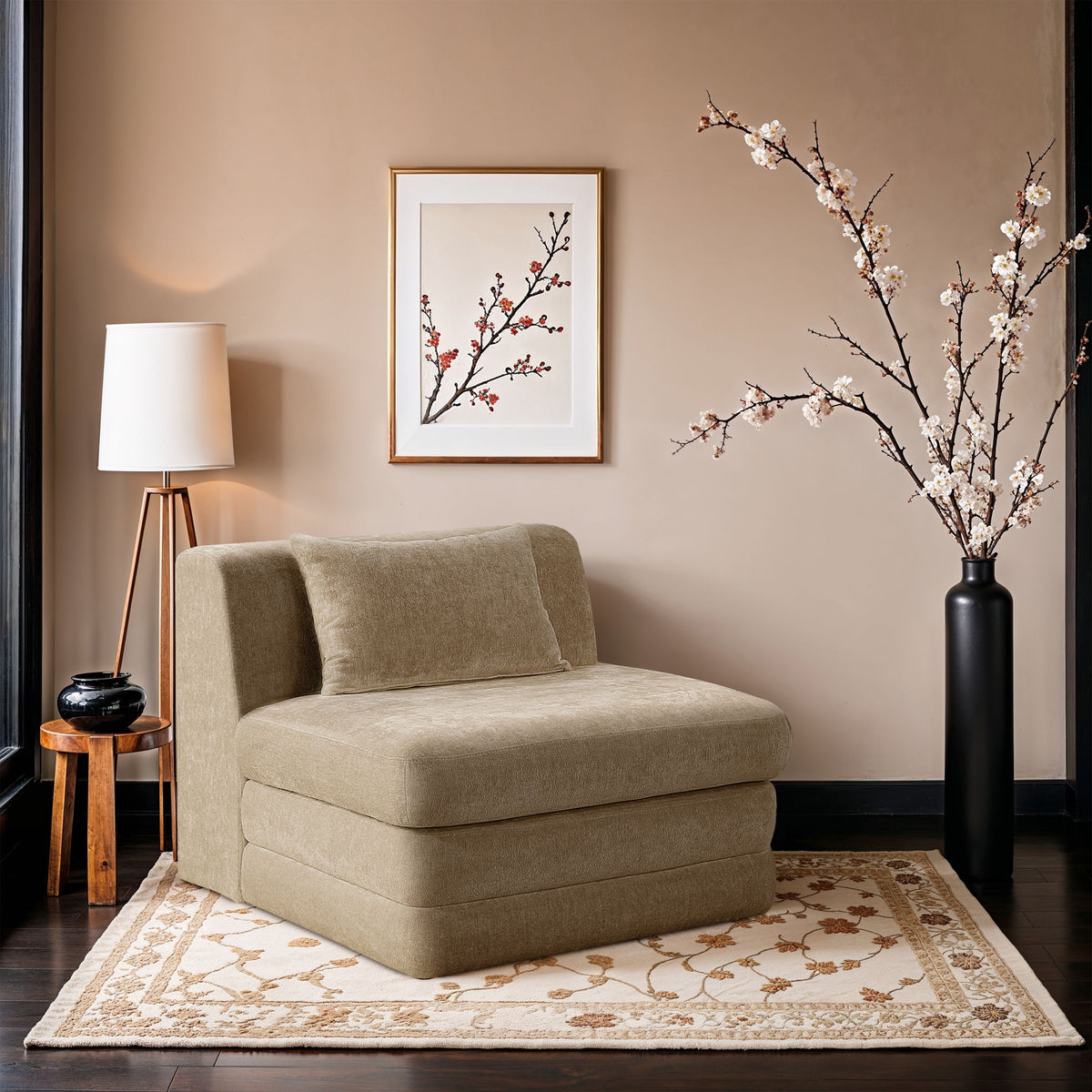 Stellar - Chenille Fabric Upholstered Modular Armless Chair