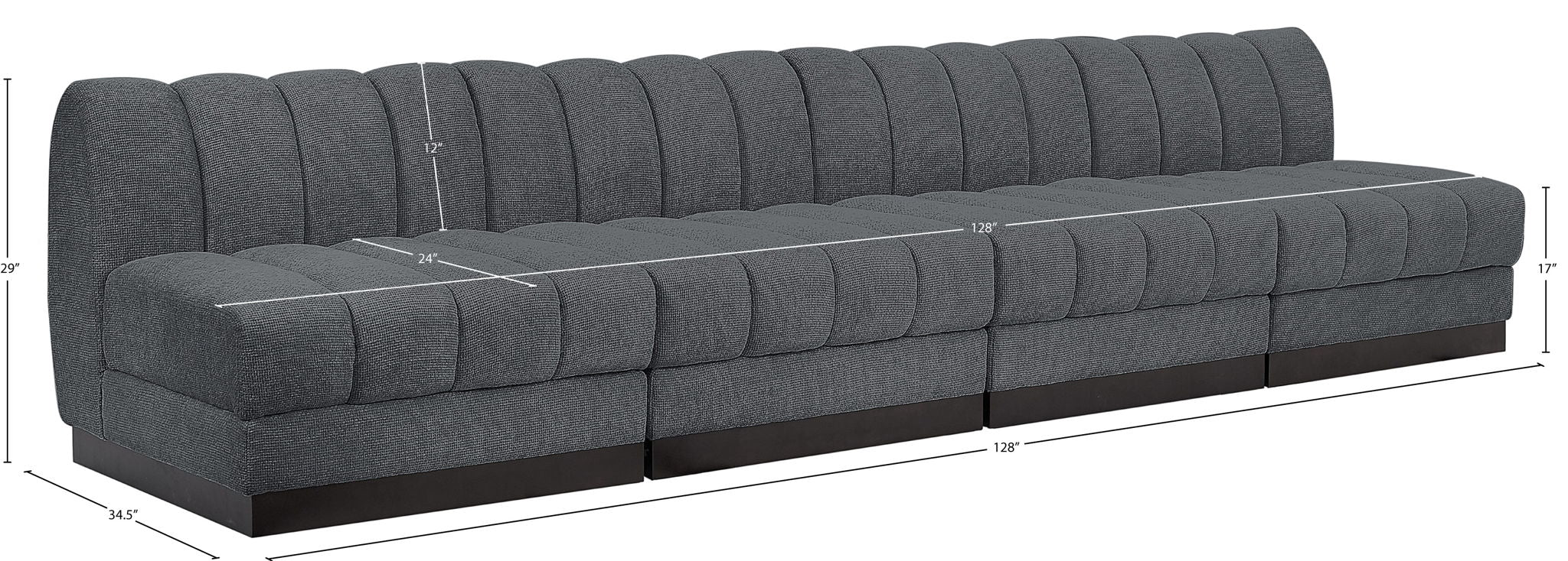 Quinn - 4 Seat Modular Armless Sofa