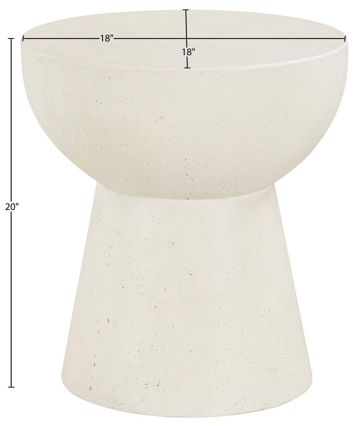 Avaya - Concrete And Fiberglass Indoor / Outdoor End Table - Cream