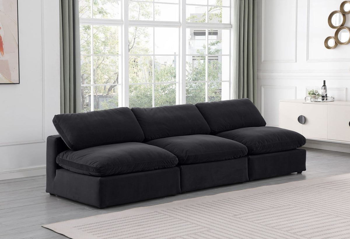 Comfy - Velvet Modular Armless Sofa 3 Seats