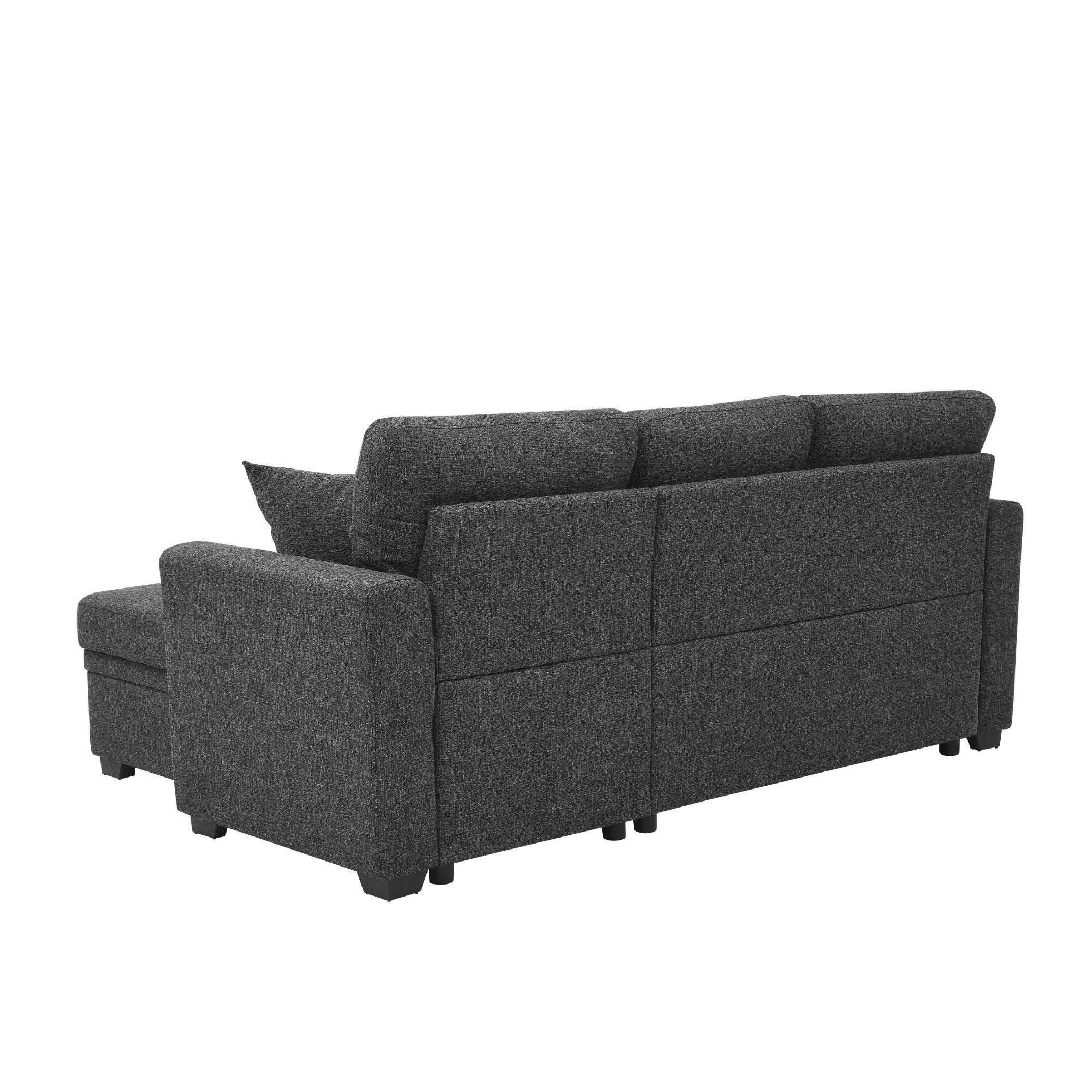 Upholstered Sectional With Pull Out Bed And Chaise Storage