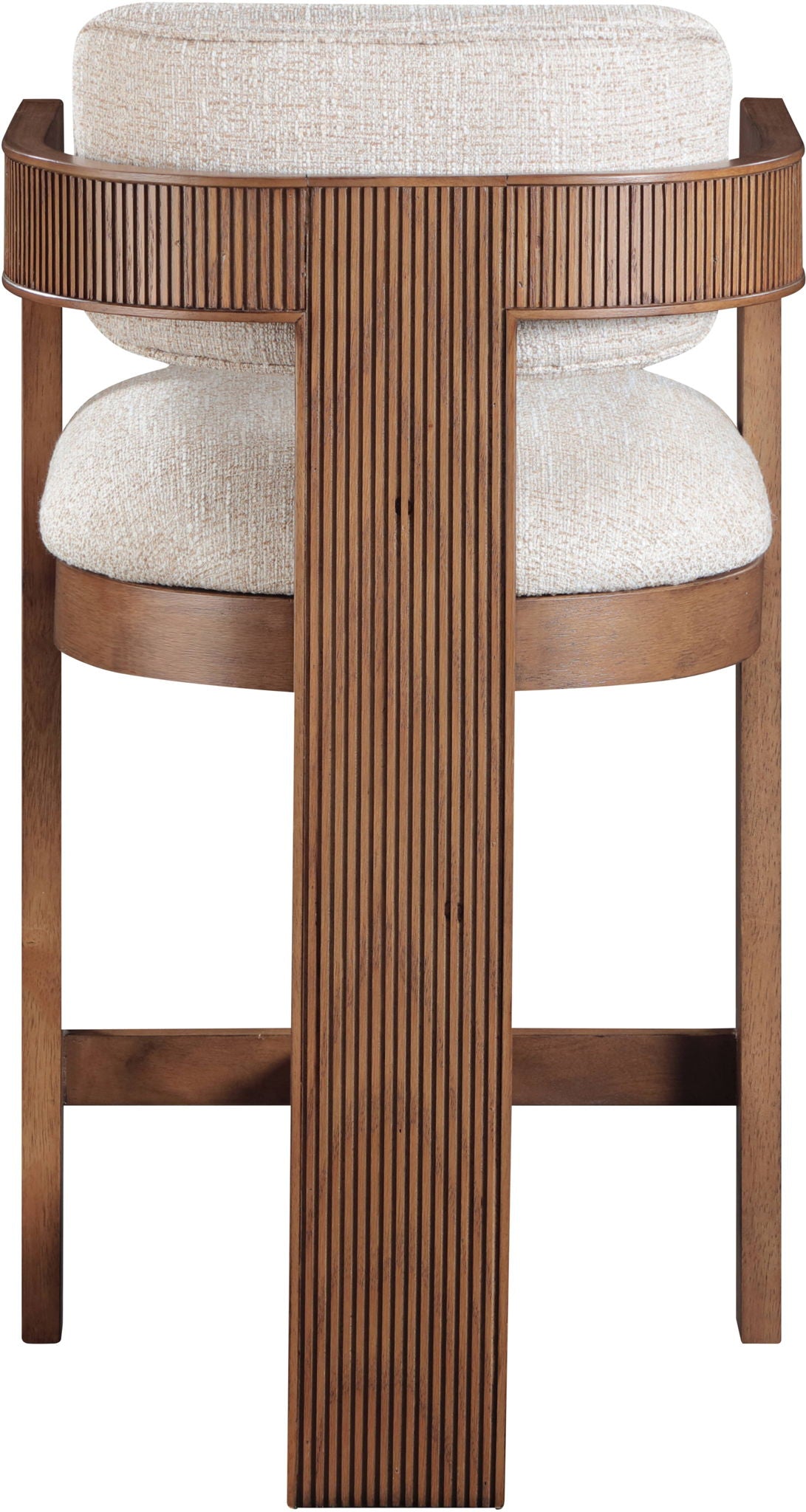 Sacha - Linen Stool With Brown Base
