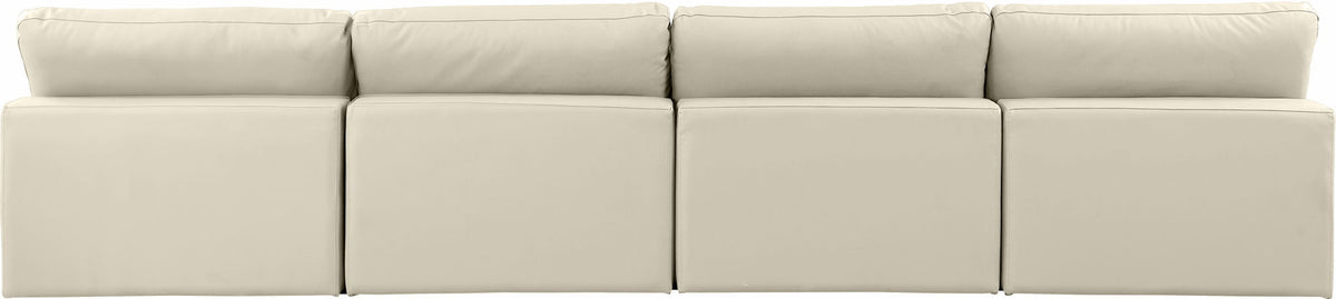 Comfy - Faux Leather Modular Armless Sofa 4 Seats