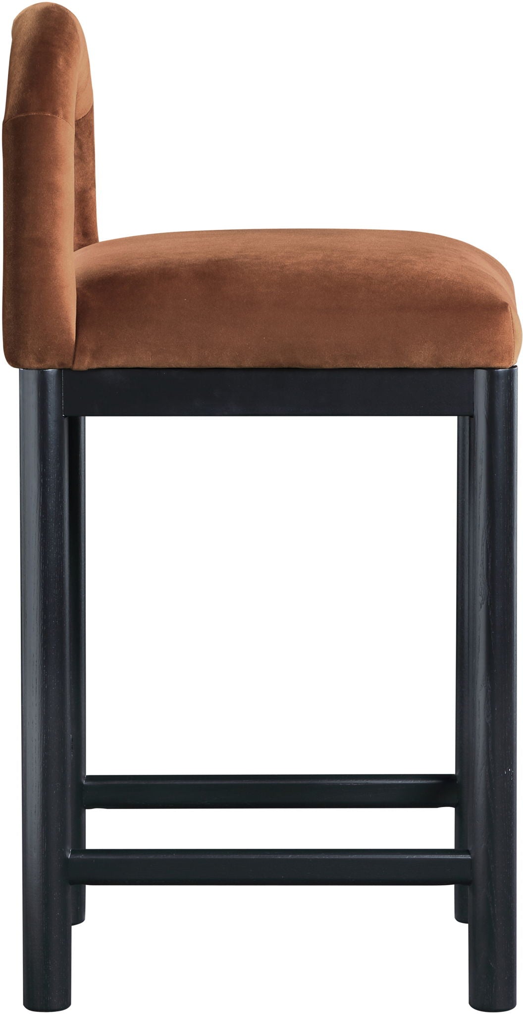 Conrad - Velvet Counter Stool With Black Legs