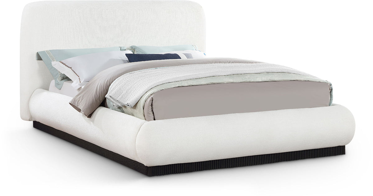 Rigby - Linen Bed With Black Base