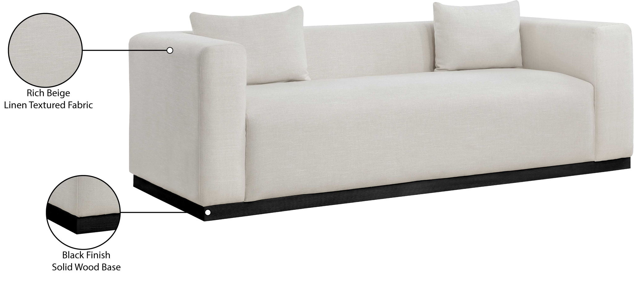 Alfie - Linen Textured Fabic Sofa