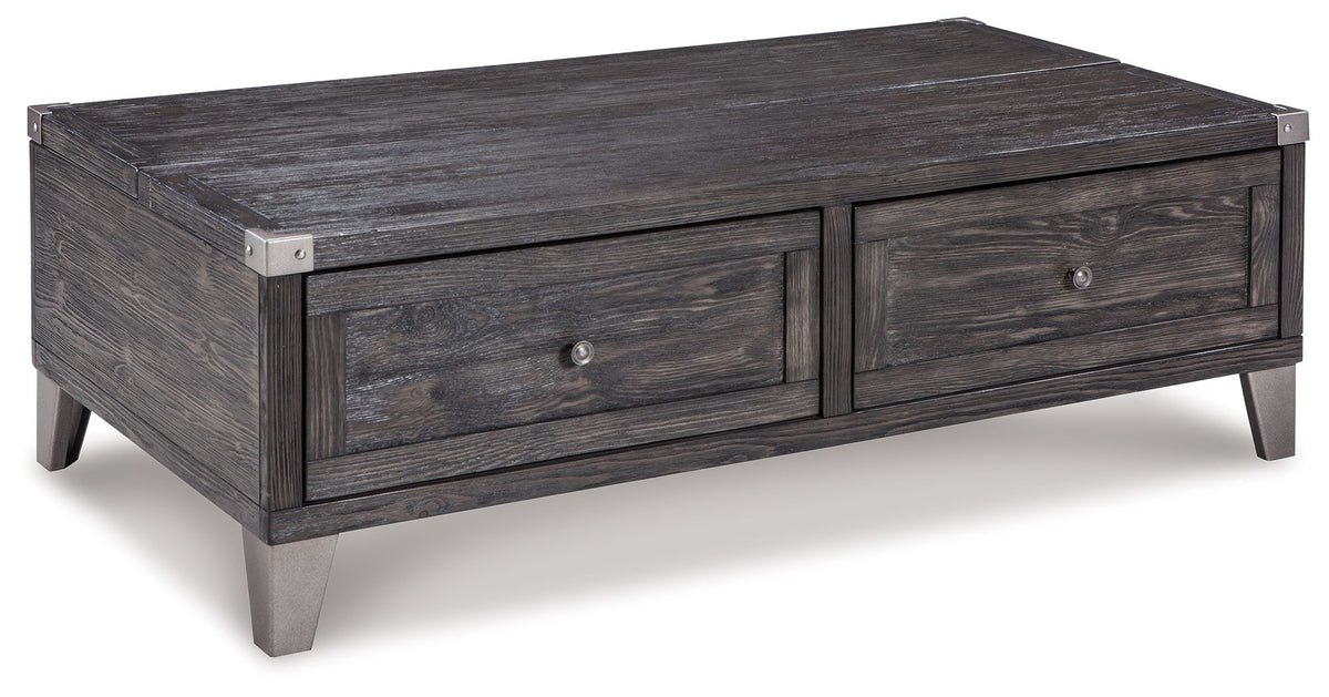 Todoe - Lift Top Cocktail Table - Dark Gray