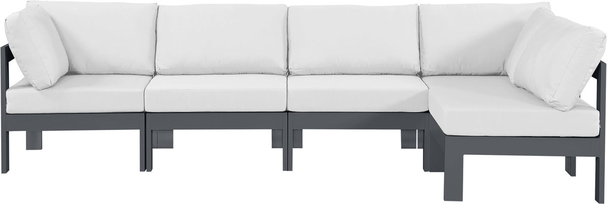 Nizuc - Outdoor Patio 5 Piece Modular Sectional With Gray Frame