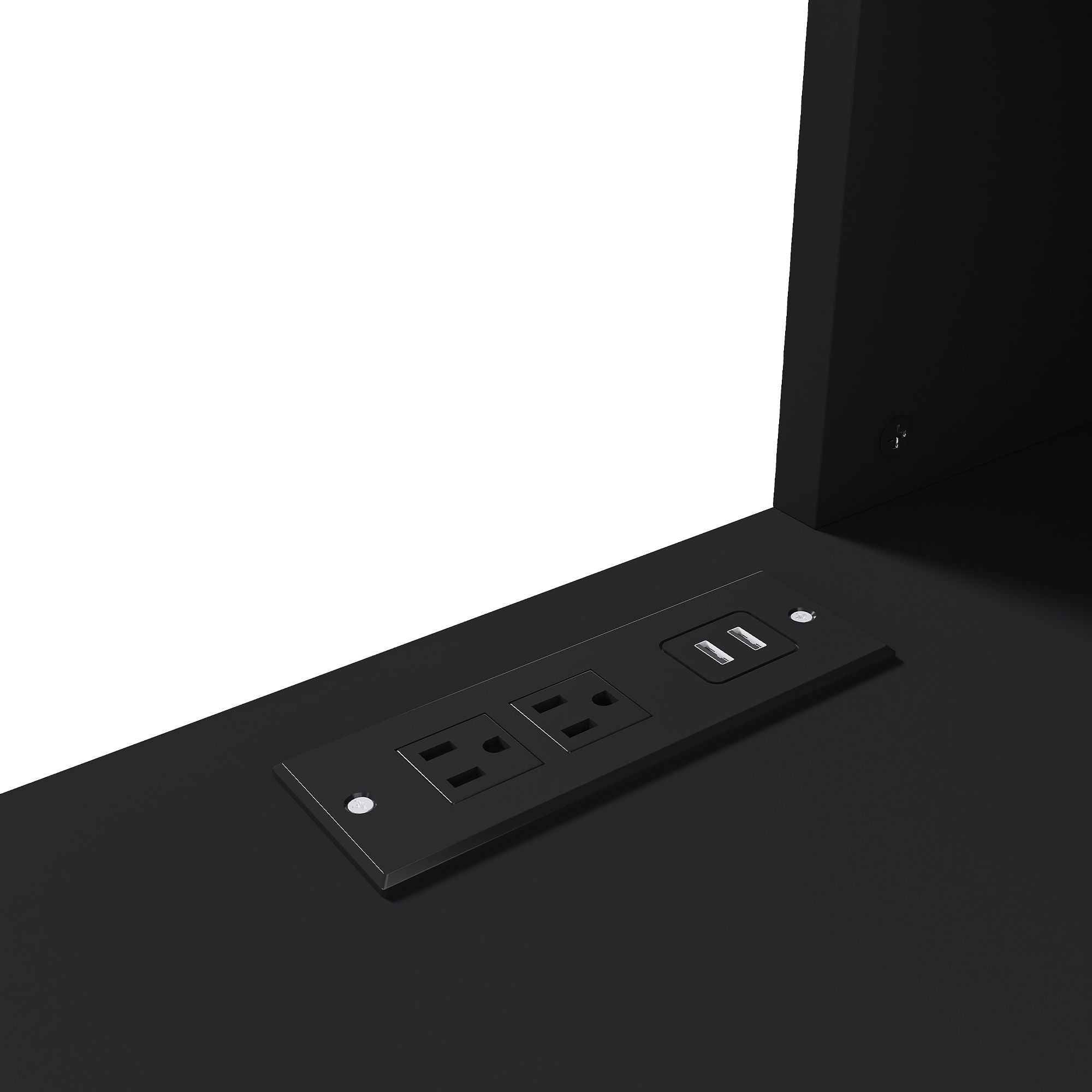 Computer Desk With 4 In 1 Socket & 3 Drawers, 4 Tier Shelves