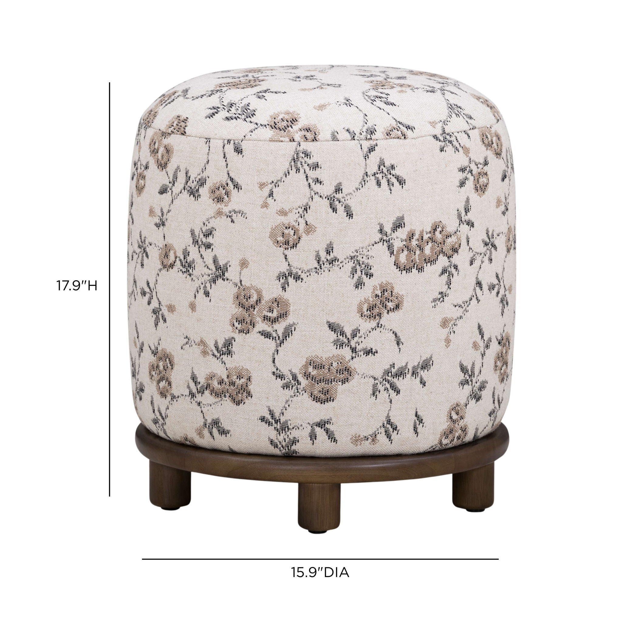 Bisou - Floral Jacquard Ottoman