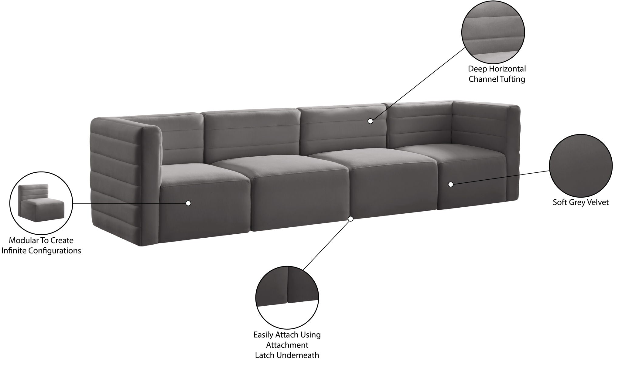 Quincy - Modular 4 Seat Sofa