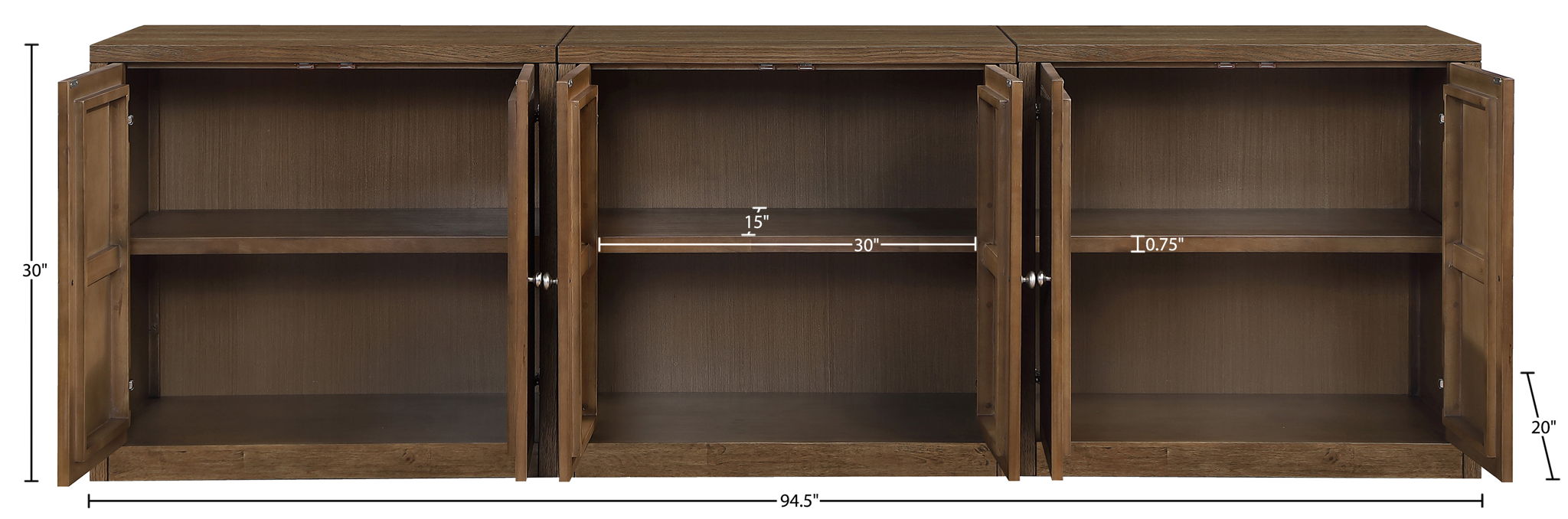 Vero - Solid Wood And Oak Venee Sideboard/Buffet