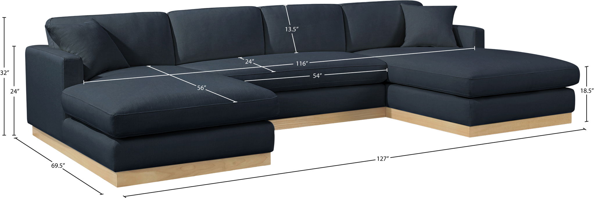 Johanna - 3 Piece Sectional - Natural Base