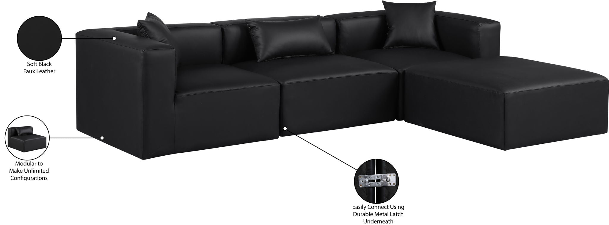 Cube - 4 Piece Modular Sectional With Chaise