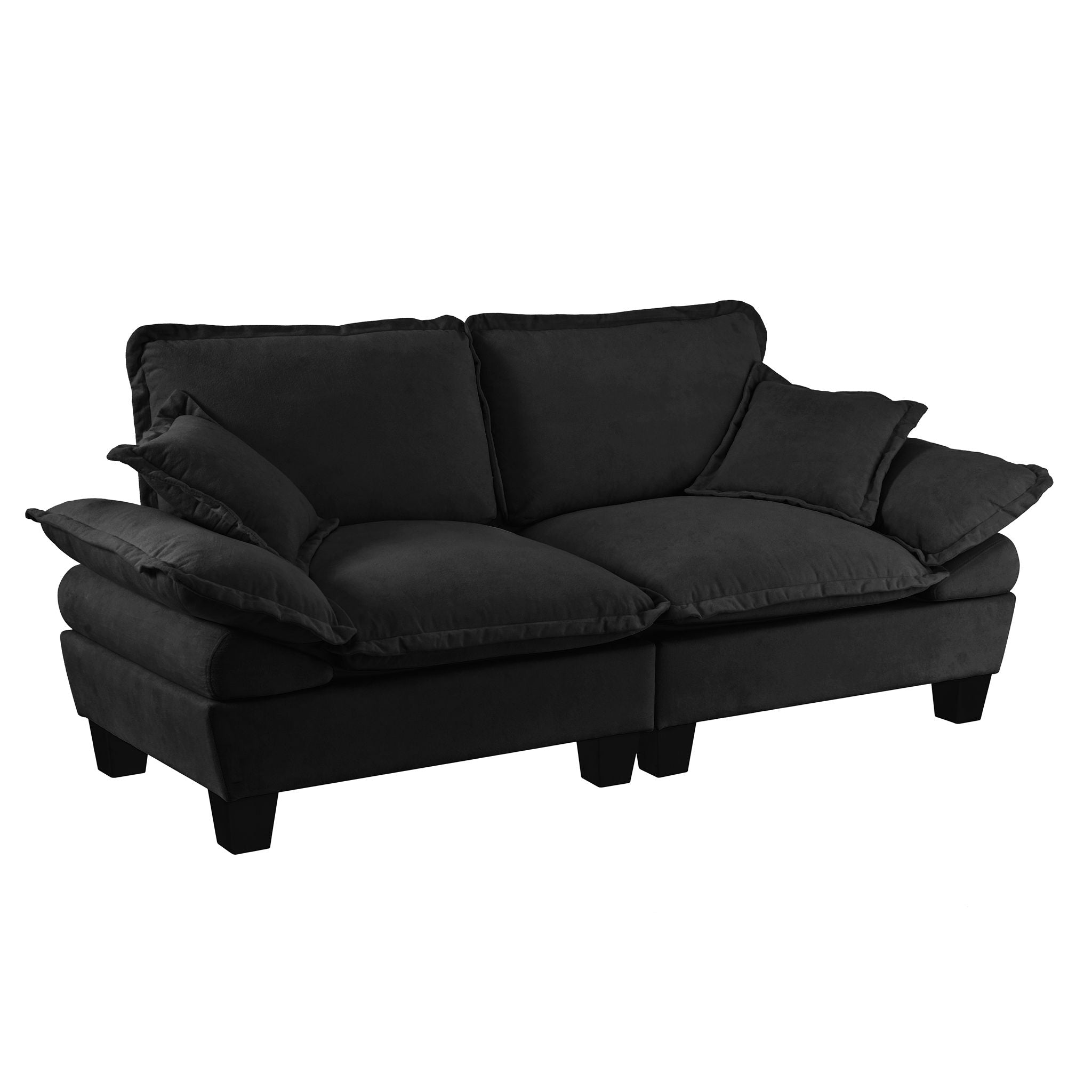 2 Seater Modular Loveseat With Curved Armrests