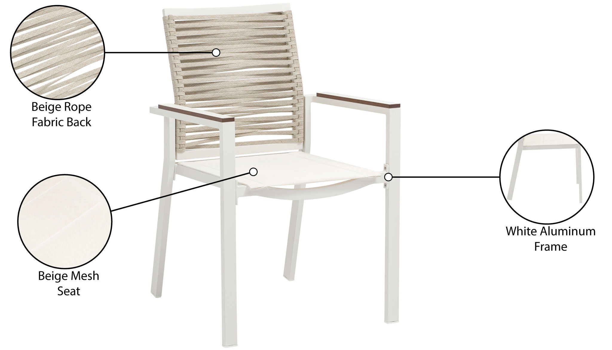 Maldives - Rope Outdoor Patio Dining Arm Chair (Set of 2)