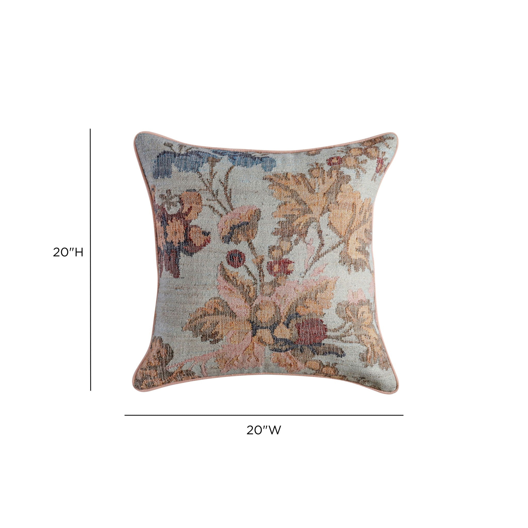 Taman - 20" Natural Cotton Accent Pillow Cover - Autumn Florals