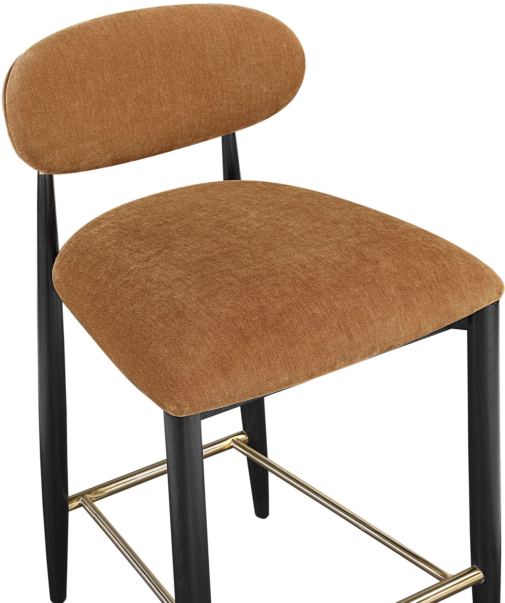 Riccio - Fabric Stool - Black Frame