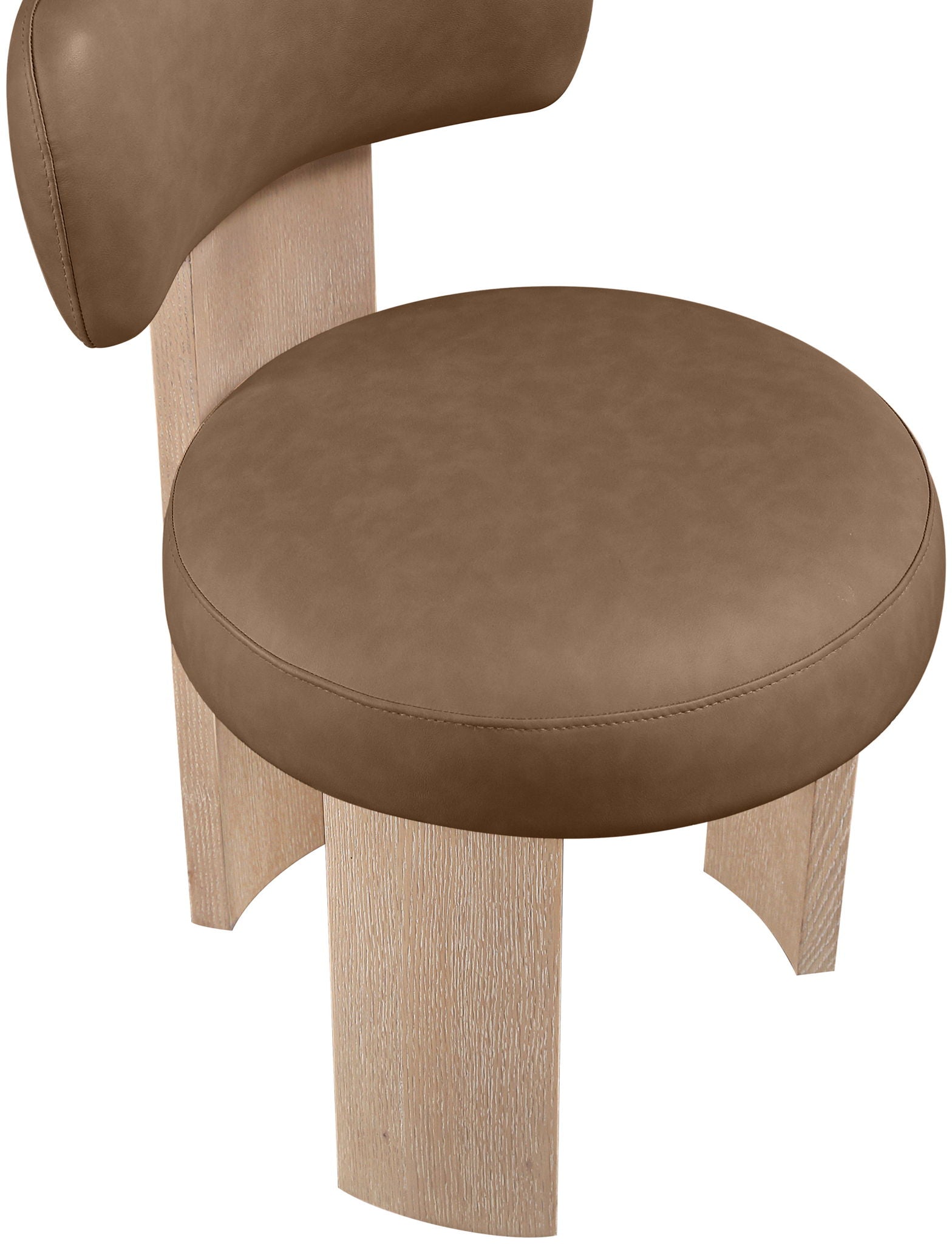 Atelier - Vegan Leather Upholstered Dining Chair (Set of 2) - Painted Natural Frame