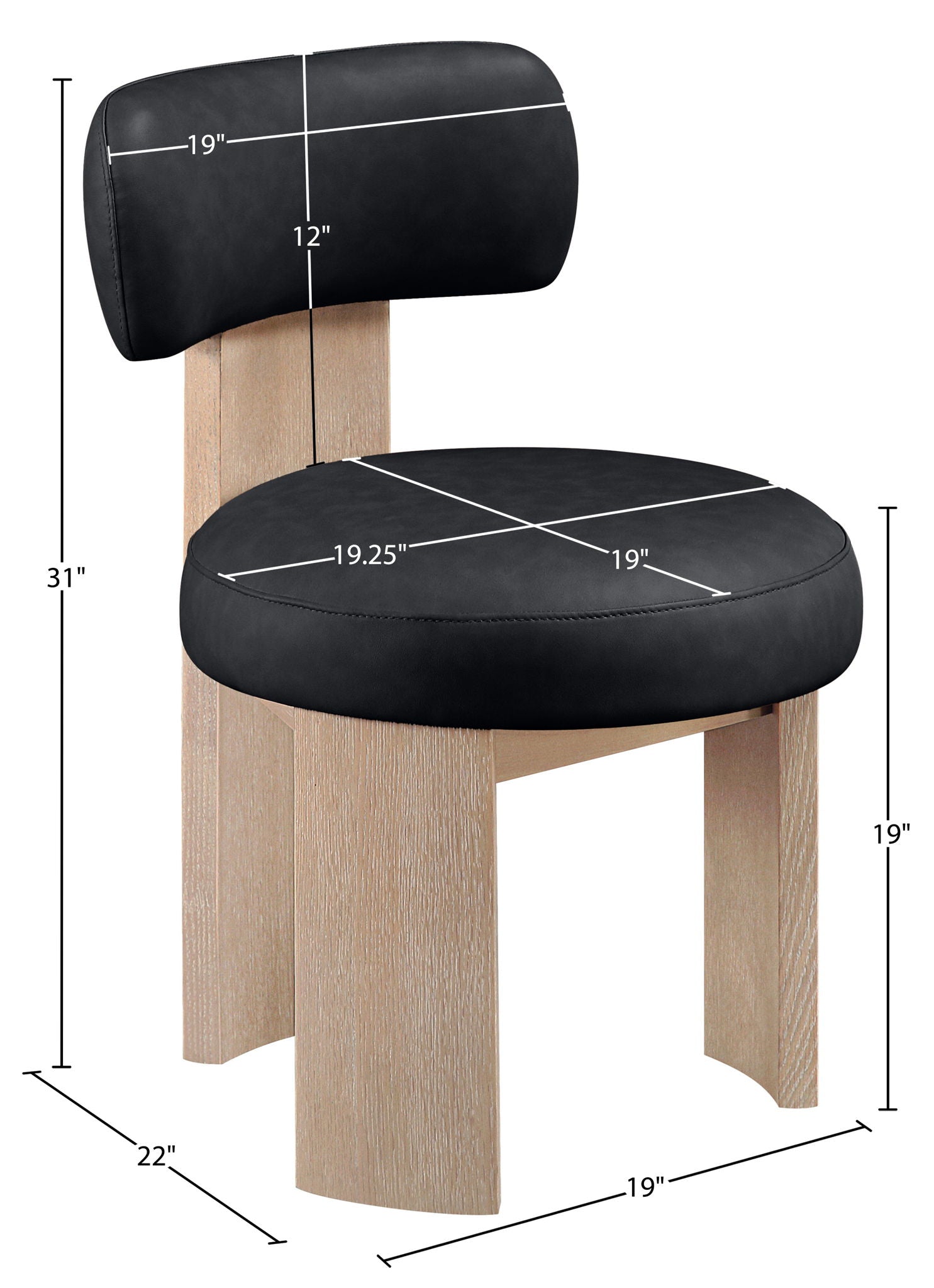 Atelier - Vegan Leather Upholstered Dining Chair (Set of 2) - Painted Natural Frame