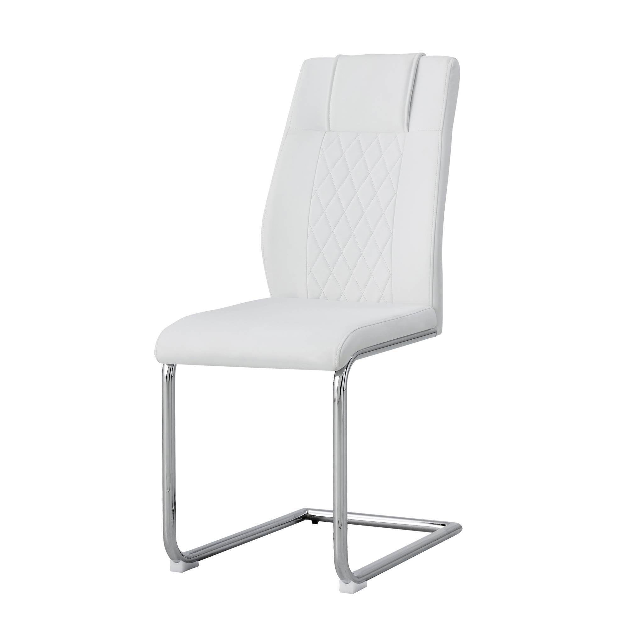 Modern Dining Chairs With Padded Seat, Metal Legs