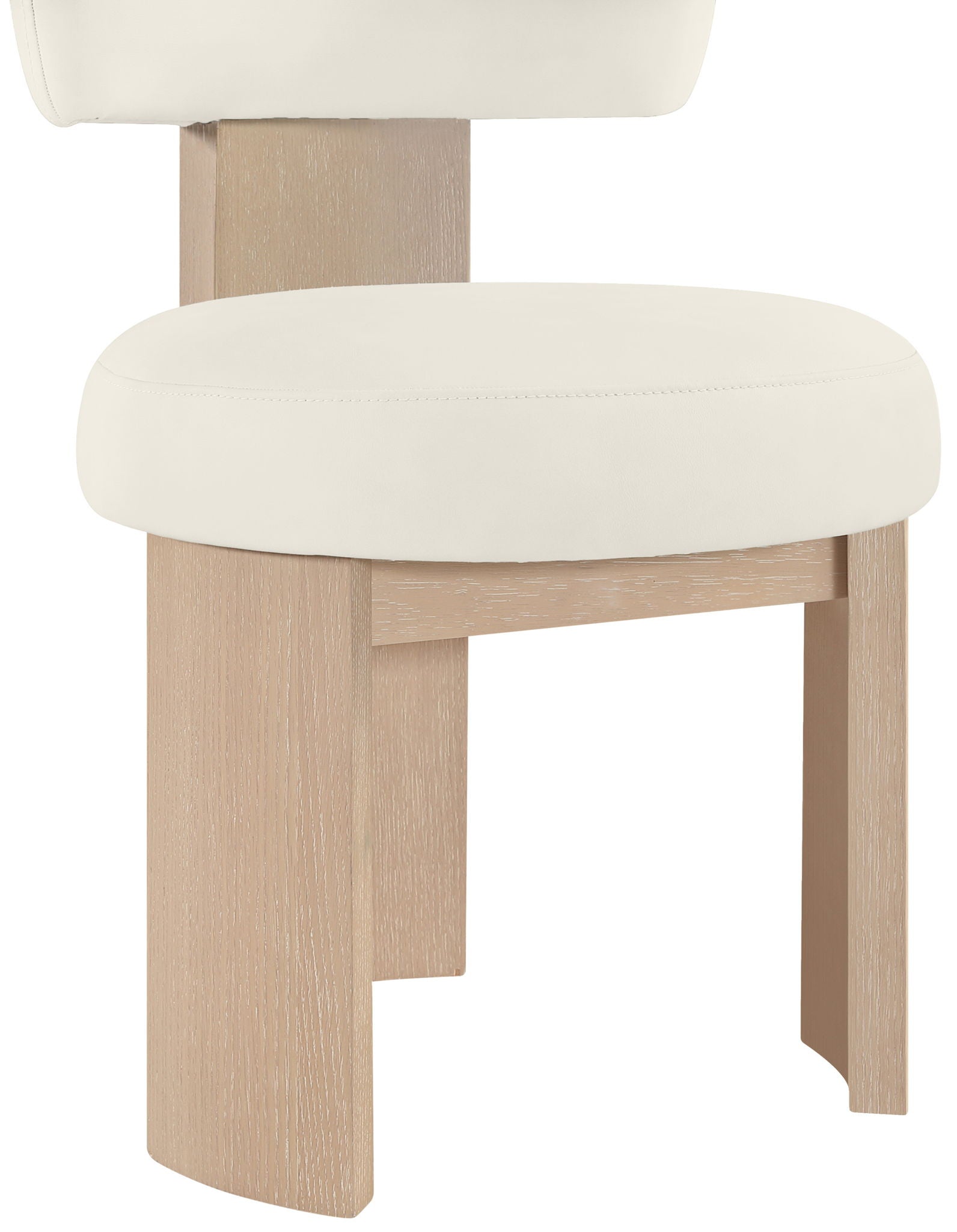 Atelier - Vegan Leather Upholstered Dining Chair (Set of 2) - Painted Natural Frame