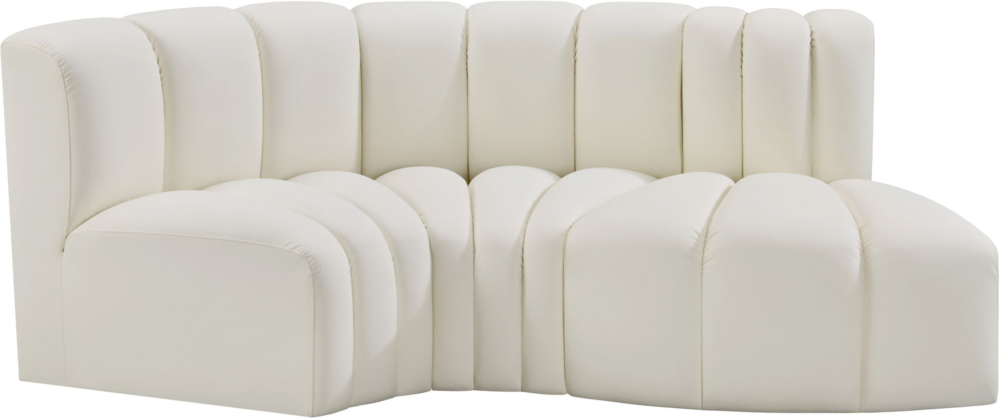 Arc - Faux Leather 3 Piece Modular L-Shaped Sofa