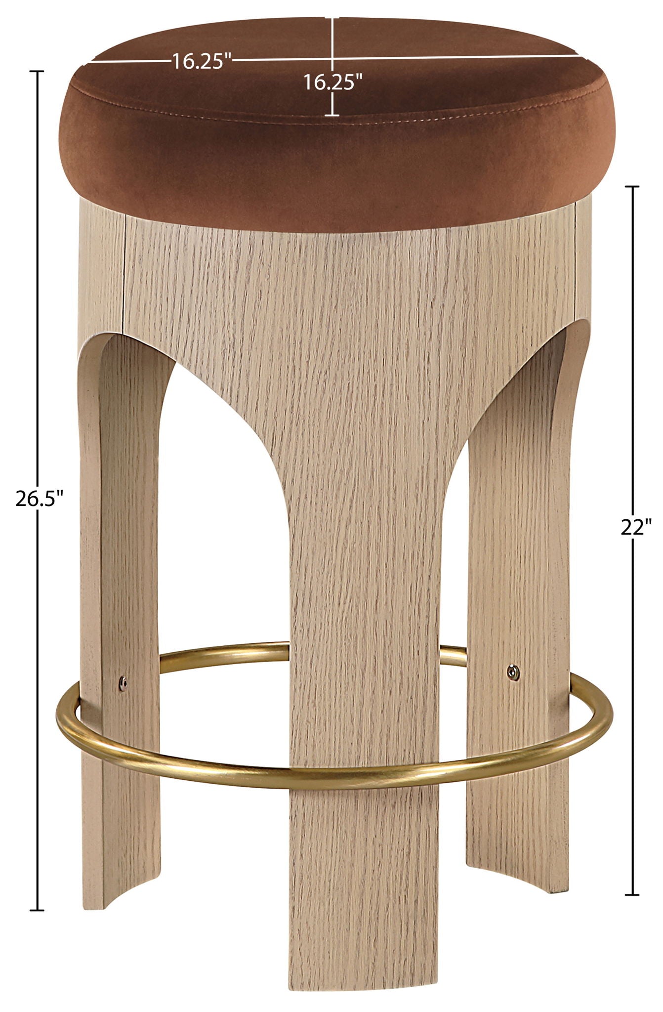 Bocceli - Counter Stool - Natural Base