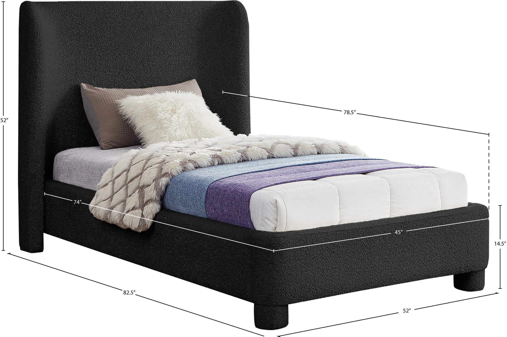 Penny - Boucle Fabric Bed