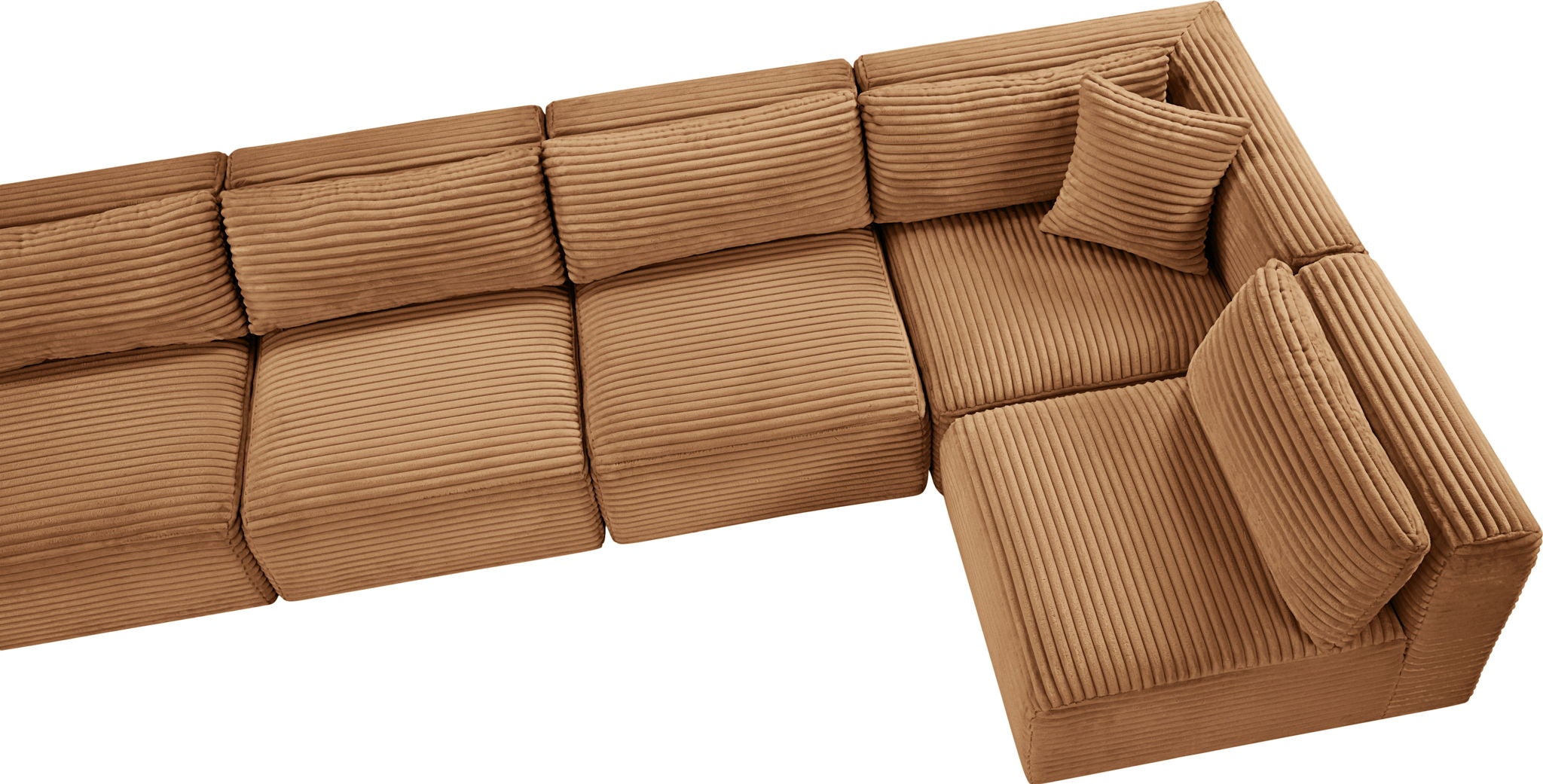 Shaggy - Fabric 7 Piece Modular U-Shaped Armless Sectional