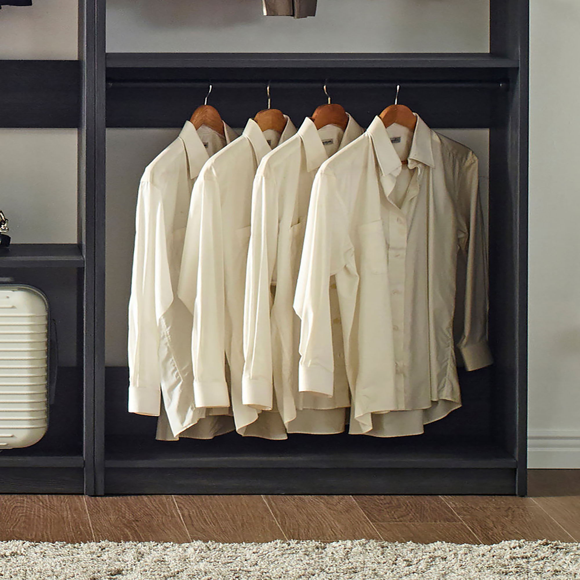 Monica - Walk-In Closet System With Spacious Storage - Gray