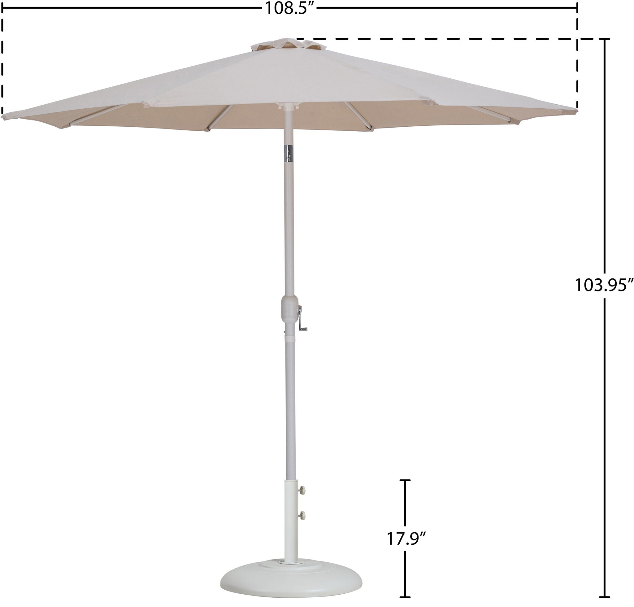 Fiji - Aluminum Patio Umbrella With Round White Base