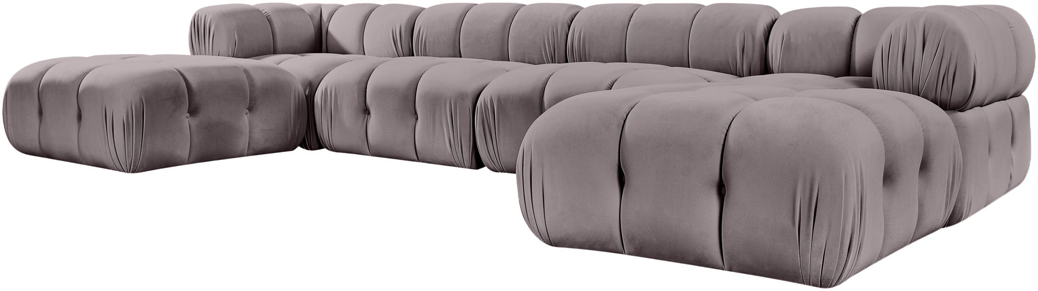 Orin - Velvet 6 Piece Modular Double Chaise Sectional