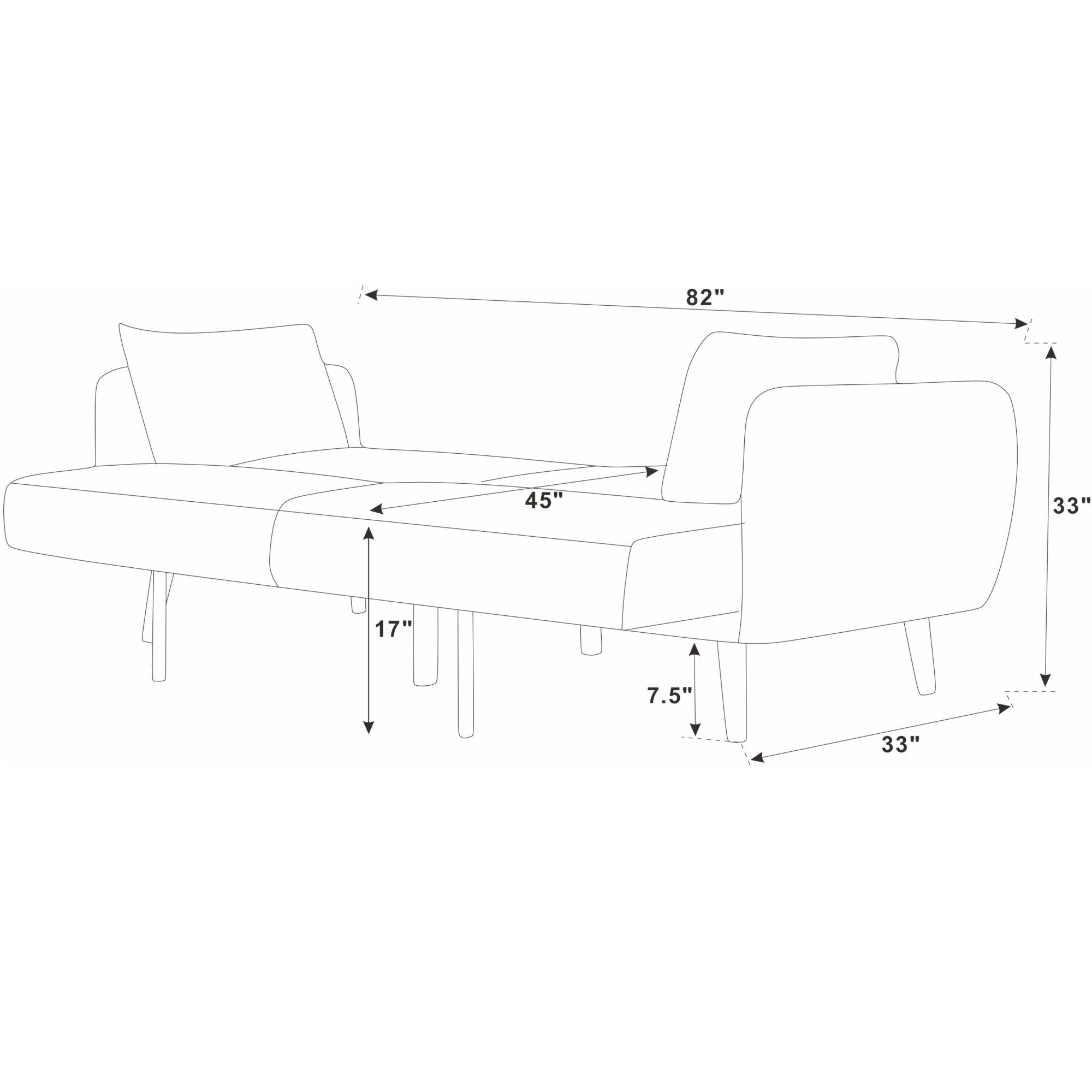 Futon Sofa Bed With Tall Legs
