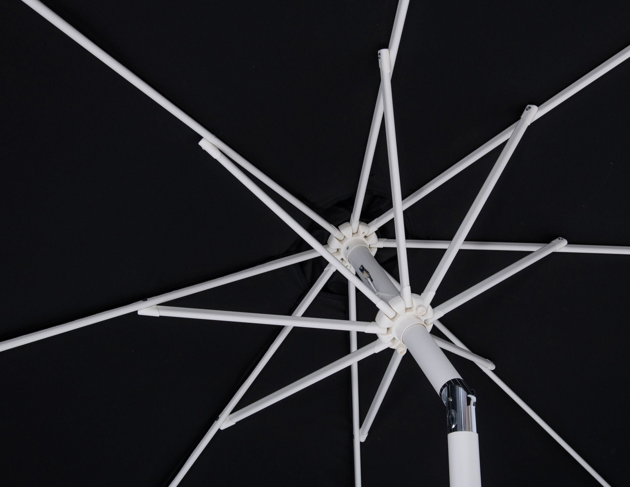 Fiji - Aluminum Patio Umbrella With Square Teak And White Base