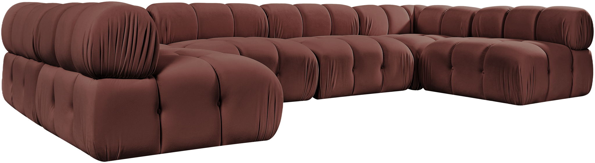 Orin - U-Shaped Velvet 6 Piece Modular Sectional