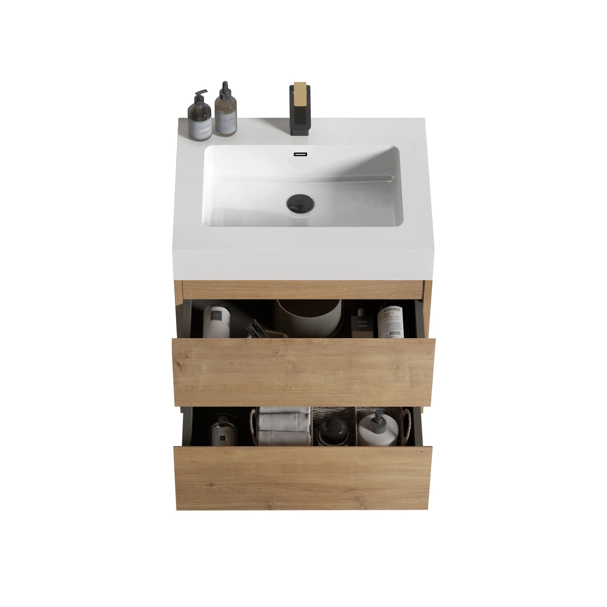 Alice - Bathroom Vanity With Sink, Large Storage, Wall Mounted, Floating