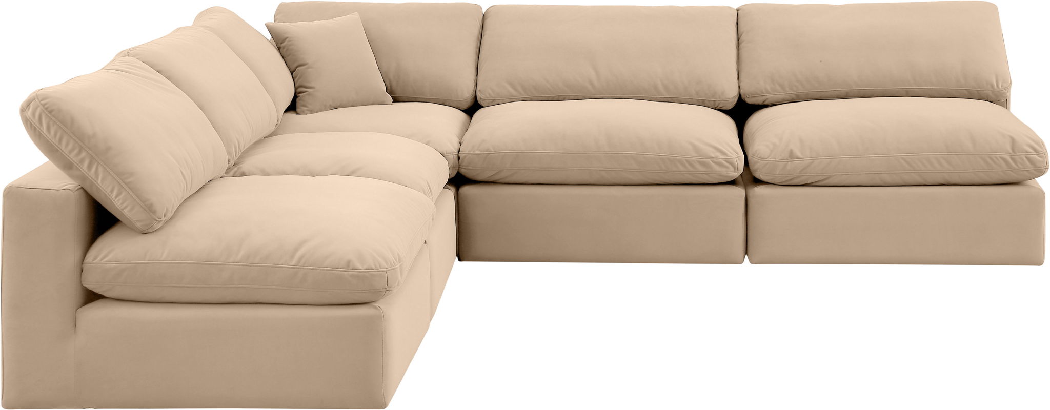 Comfy - 5 Piece Velvet Modular Corner Armless Sectional
