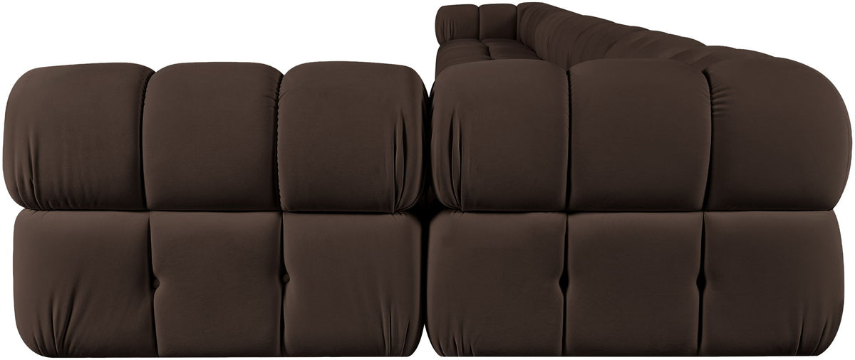 Orin - Velvet Performance Fabric Upholstered 8 Piece L-Shaped Sectional