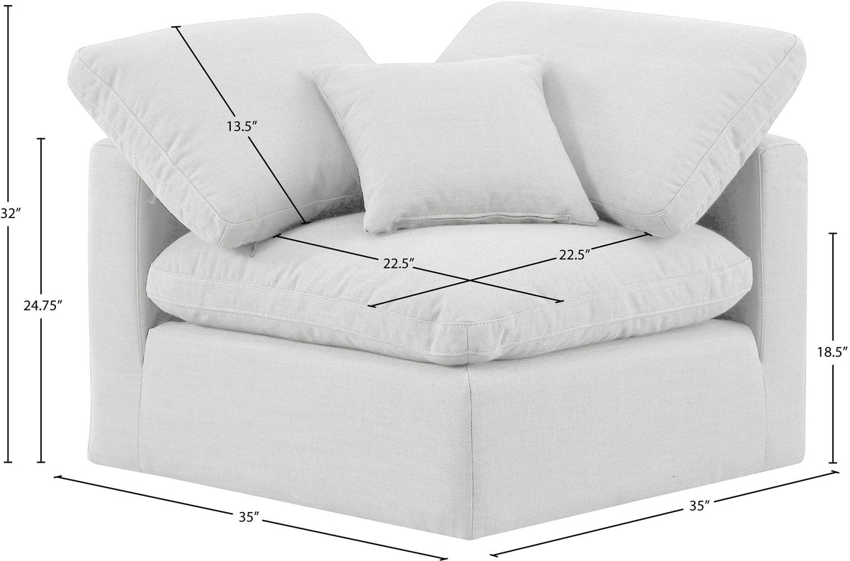 Indulge - Linen Corner Chair - White