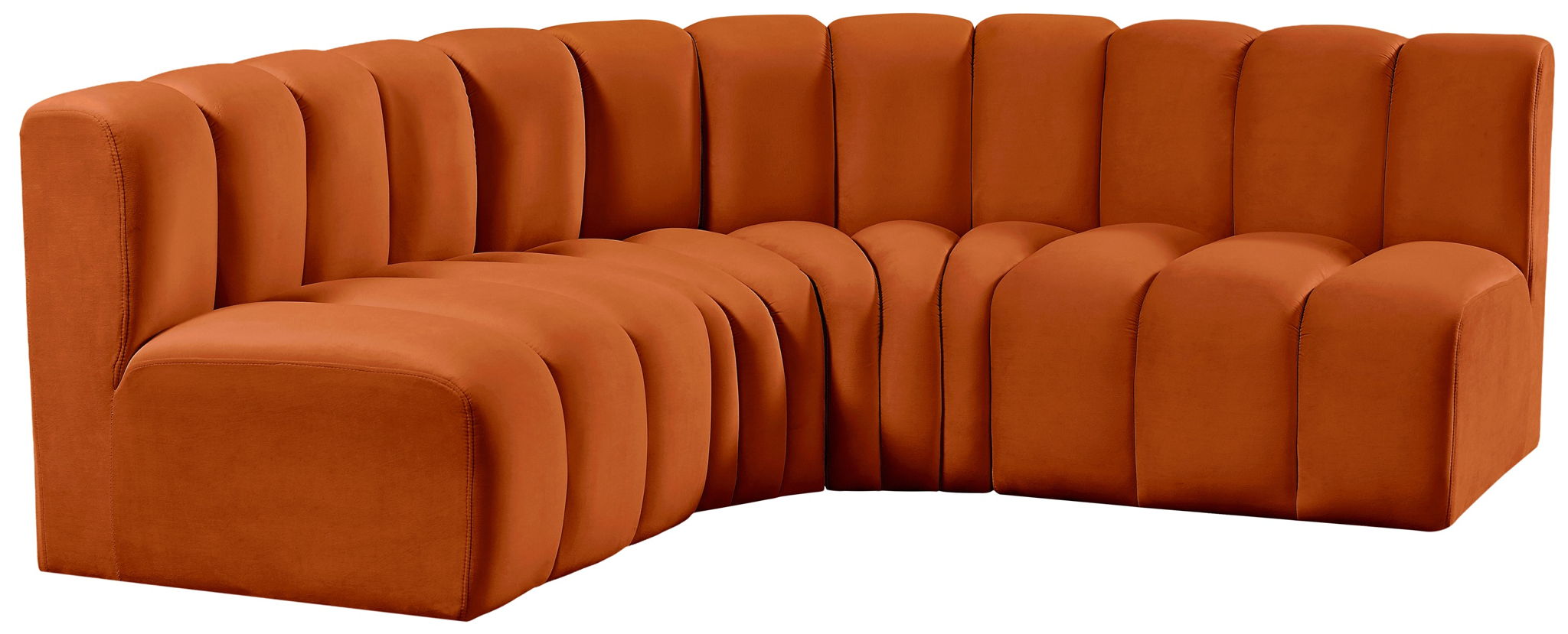 Arc - Velvet 4 Piece Corner Modular Sofa